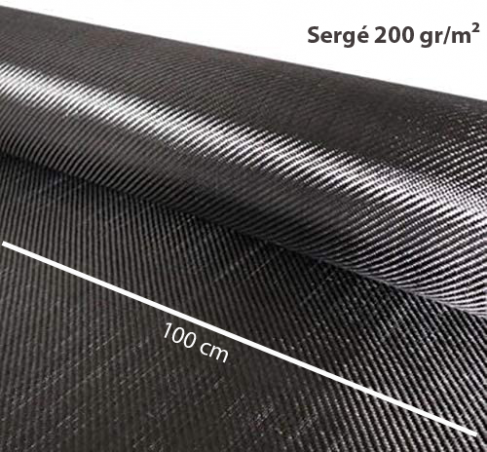 Sarga de fibra de carbono 3K 200gr - 100cm de ancho