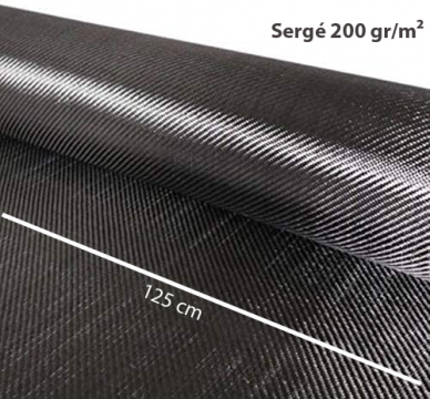 Sarga de fibra de carbono 3K 200gr - 125cm de ancho