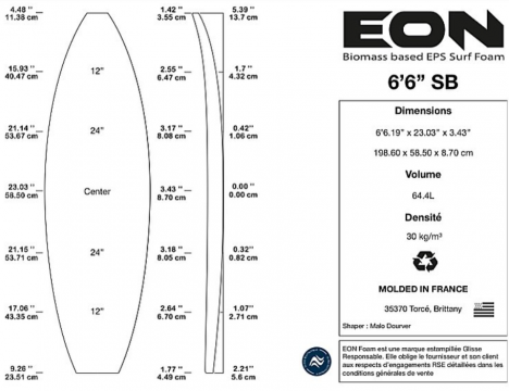 Pain de Mousse EPS HIGH FUSED 6'6"F café con leche