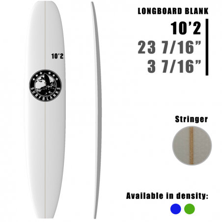 Tabla de surf de 10'2" SURFBLANKS - Estándar 40 kg/m³