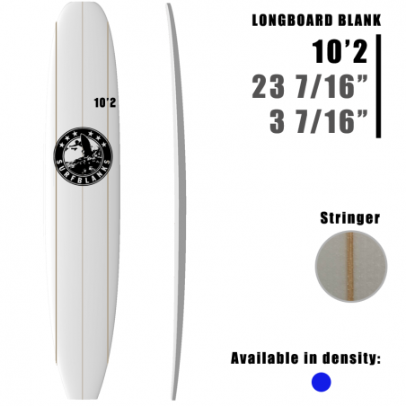 Tabla de surf de 10'2" SURFBLANKS 3 lattes - Estándar 40Kg/m3