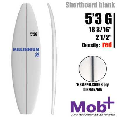 FOAM BLANK 5'3G MILLENNIUM 1/8 APPELCORE