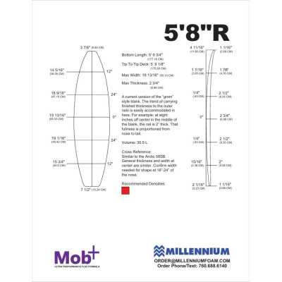 FOAM BLANK 6'3DG MILLENNIUM 1/8 APPELCORE