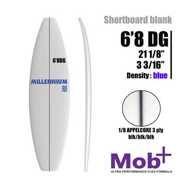 6'8 DG MILLENNIUM 1/8 Appelcore negro