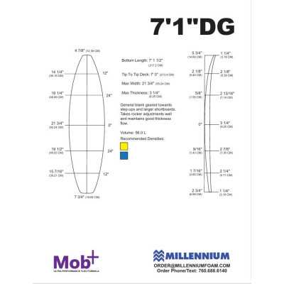 FOAM BLANK 7'1 DG MILLENNIUM 1/8 APPELCORE