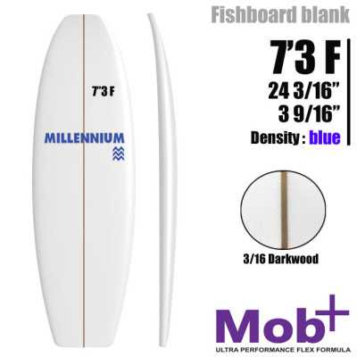 FOAM BLANK 7'3 F FIsh MILLENNIUM 3/16 darkwood