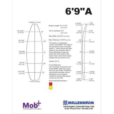 FOAM BLANK 6'9AMILLENNIUM 3/16 darkwood