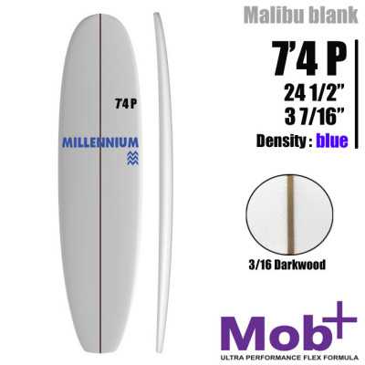 FOAM BLANK 7'4 P Mid lenght MILLENNIUM 3/16 darkwood