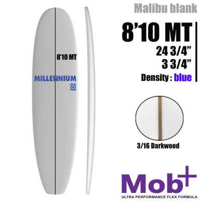 FOAM BLANK 8'10 MT Mid lenght MILLENNIUM 3/16 darkwood