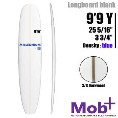 FOAM BLANK 9'9 Y Longboard MILLENNIUM 3/8 darkwood