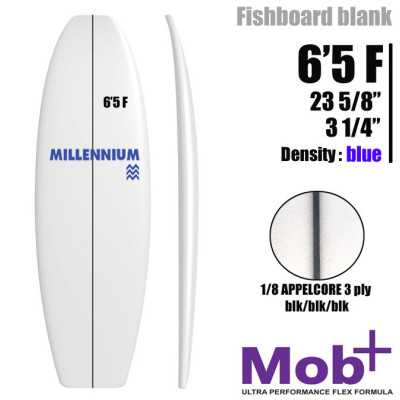 FOAM BLANK 6'5 F Fish MILLENNIUM 1/8 appelcore black