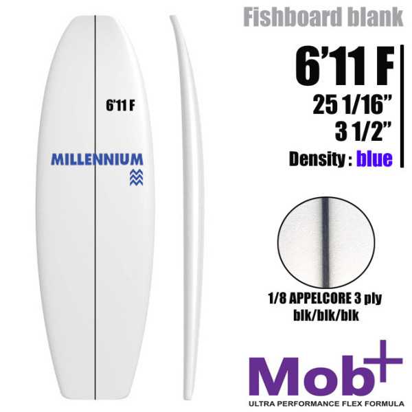 6'11 F Fish MILLENNIUM 1/8 Appelcore black