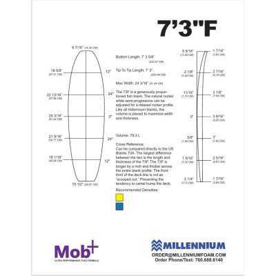FOAM BLANK 7'3 F Fish MILLENNIUM 1/8 appelcore black