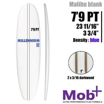 FOAM BLANK 7'9 PT Mid lenght MILLENNIUM Double lattes 2x 3/16 darkwood