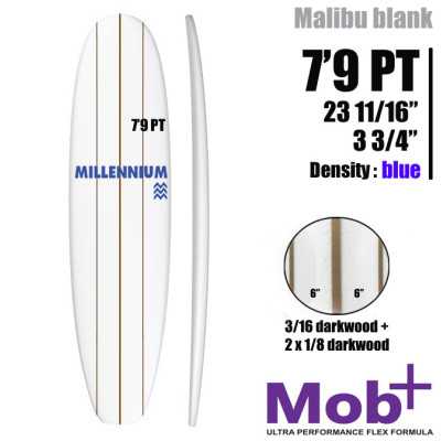 FOAM BLANK 7'9 PT Mid lenght MILLENNIUM Triple lattes 1x 3/16 darkwood + 2x 1/8 darkwood