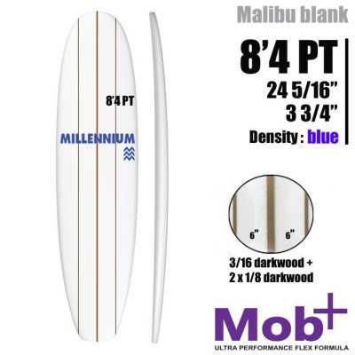 FOAM BLANK 8'4 PT Mid lenght MILLENNIUM Triple lattes 1x 3/16 darkwood + 2x 1/8 darkwood