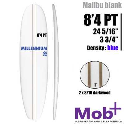 FOAM BLANK 8'4 PT Mid lenght MILLENNIUM Double lattes 2 x 3/16 darkwood