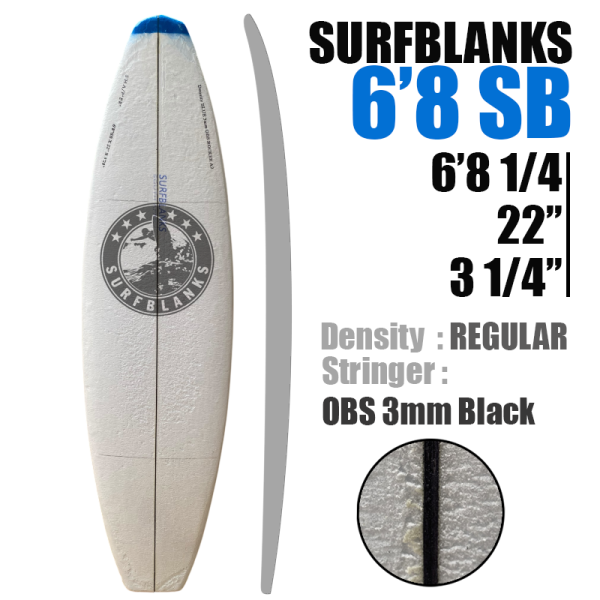 Tabla corta de 6'8" SURFBLANKS - Estándar 40Kg/m³