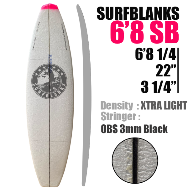 Tabla corta de 6'8" SURFBLANKS - Ultraligera (29 kg/m³)