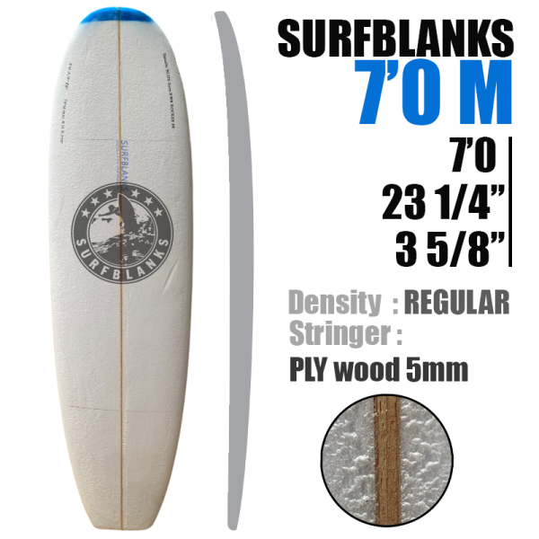 Tabla de surf Malibu de 7'0" - Estándar 40 kg/m³