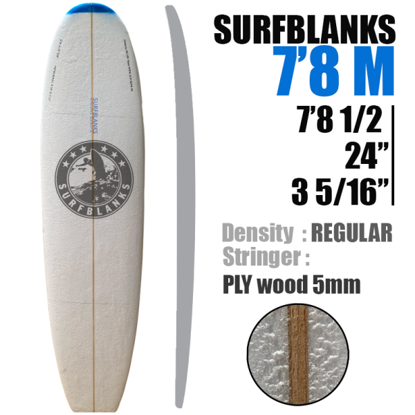 Tabla de surf Malibu de 7'8" - Estándar 40 kg/m³