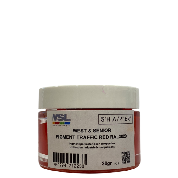 PIGMENTO ROJO TRÁFICO OPACO RAL3020 - 30 g
