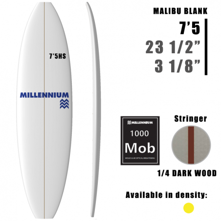 7'5HS Malibu MILLENNIUM Doble Cuña DARKWOOD 0N 1/2 0T