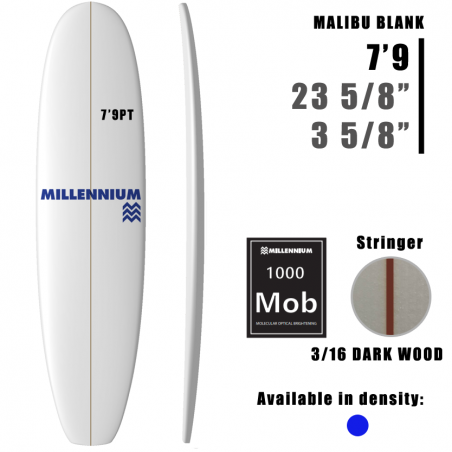 7'9PT Malibú MILLENNIUM 3/16 DARKWOOD