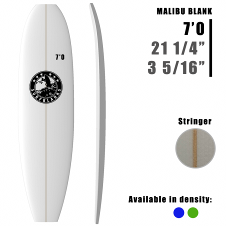 Tabla de surf Malibu de 7'0" - Estándar 40 kg/m³