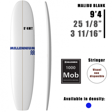 Longboard MILLENNIUM 1/4 de 9'4MT en madera oscura